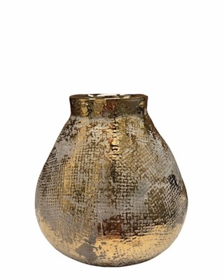 Wazon ceramiczny złoty z przetarciami