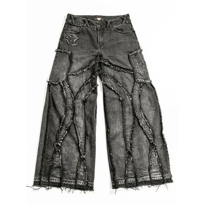 Y2k Streetwear Punk Loose Wash Jeans Ripped Rap St