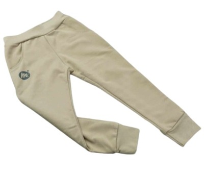 Spodnie dresowe chłopięce szczupłe MROFI jasny beżowy 98