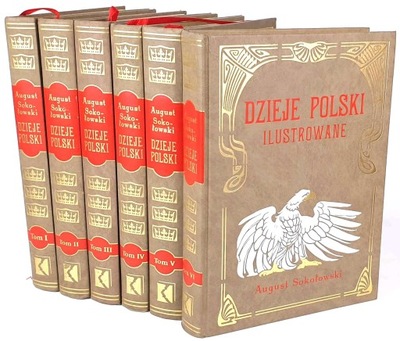 SOKOŁOWSKI - DZIEJE POLSKI ILUSTROWANE t.1-6 [komplet] złota oprawa