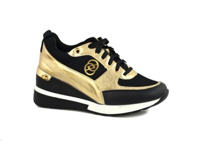 Sneakersy czarno-złote r. 39