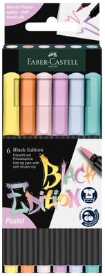 Pisaki pędzelkowe Black Edition Pastel 6 kolorów