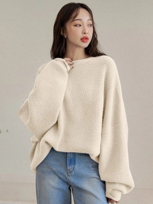 SHEIN ECRU SWETER OVERSIZE (L)