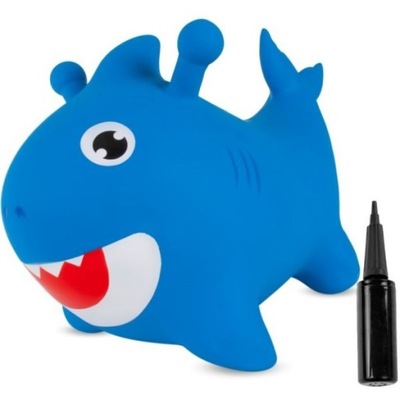 Skoczek gumowy dla dziecka rekin niebieski SHARK