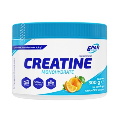 Kreatyna 6PAK Creatine Monohydrate 300g Pomarańcza
