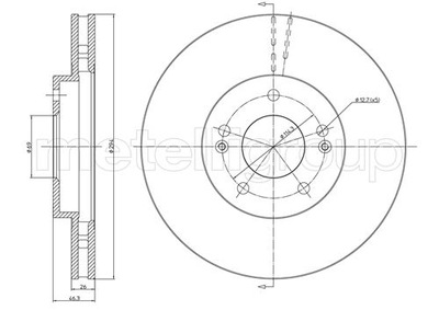 METELLI 23-0593C ДИСК ТОРМОЗНОЙ