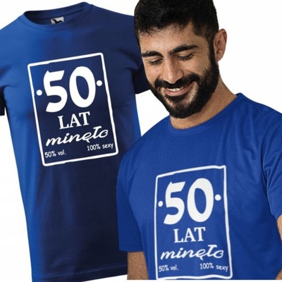 Prezent na 50 urodziny koszulka na 50 urodziny męska 50 lat minęło M