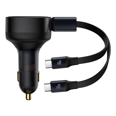 Ładowarka samochodowa 2w1 33W 2x USB C Baseus