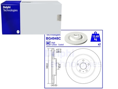 DISCOS DE FRENADO 2 PIEZAS PARTE TRASERA VOLVO XC40 XC90 II 2.0-ELECTRIC 09.14-  