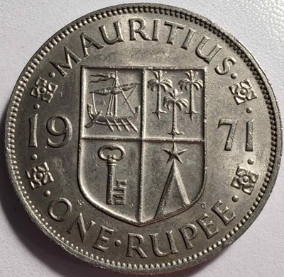 0788c - Mauritius 1 rupia, 1971