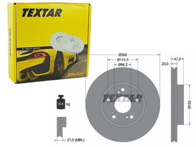 TEXTAR ДИСКИ ТОРМОЗНЫЕ ТОРМОЗНЫЕ ПЕРЕД 92144403