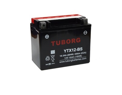 BATTERY TUBORG YTX12-BS 10.5AH 200A AGM ALTERNATIVE YUASA 2 YEAR WARRANTY  