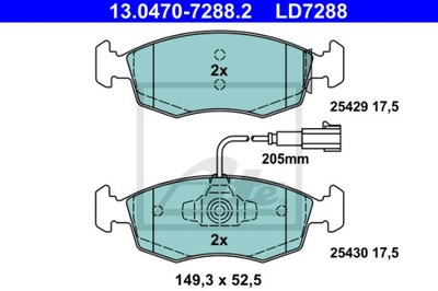 ZAPATAS DE FRENADO ATE CERAMIC ATE 13.0470-7288.2  