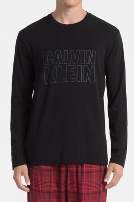 Bawełniany czarny longsleeve bluzka Calvin Klein L