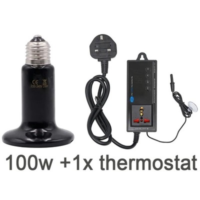 E27 lampa grzewcza dla zwierząt z termostatem dla