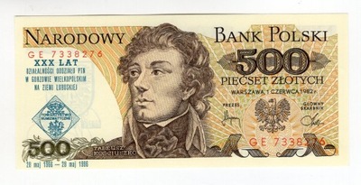 500 złotych 1982 GE banknot z nadrukiem