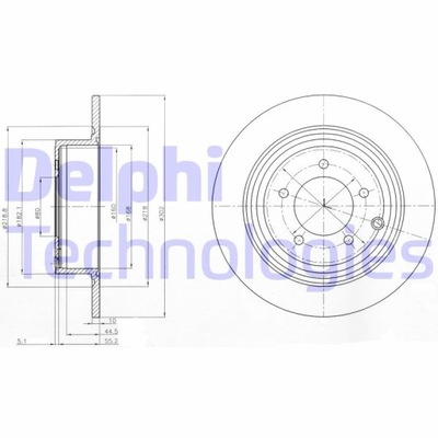 DISCO HAM.MITSUBISHI ASX 10- DELPHI BG4169 DISCO DE FRENADO  