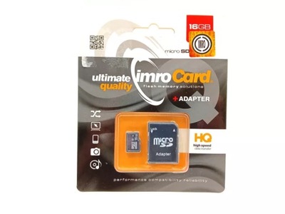 KARTA PAMIĘCI IMRO MICROSD 16GB Z ADAPTEREM SD