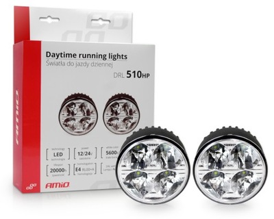 Свет дневные do движение dziennej led drl 12v 24v круглые amio фото №1