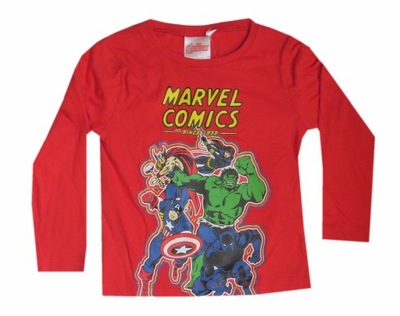 Bluzka t-shirt AVENGERS Marvel czerw 8 LAT 128cm