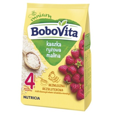 BoboVita Kaszka ryżowa malina 180g