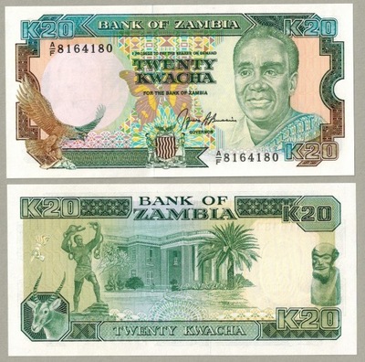 Zambia 20 Kwacha 1991 P-32b UNC