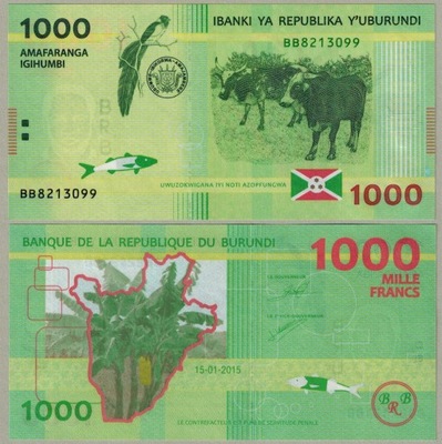 Burundi 1000 Frank 2015 P-51a UNC