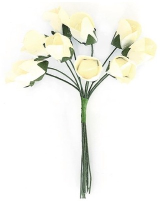 Papierowe KWIATY DO DEKORACJI Bukiecik Tulipany 10szt białe Galeria Papieru