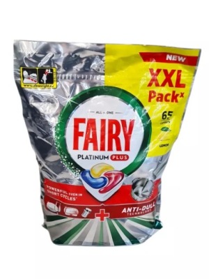 KAPSUŁKI DO ZMYWARKI FAIRY PLATINUM PLUS ALL IN ONE LEMON 65 SZT