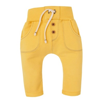 Spodnie żółte ze sznureczkiem dla niemowlaka 68