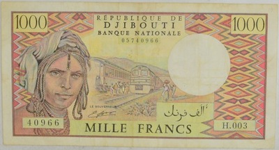 8.di.Djibouti, 1 000 Franków 1979 - 2005, St.3+