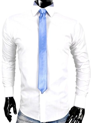 Koszula męska biała elegancka 40/41 krawat GRATIS