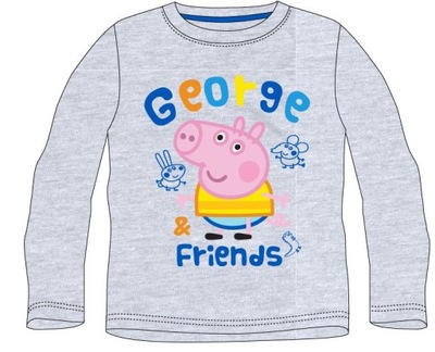 KOSZULKA TSHIRT BLUZKA ŚWINKA PEPPA GEORGE DŁ. RĘKAW 104