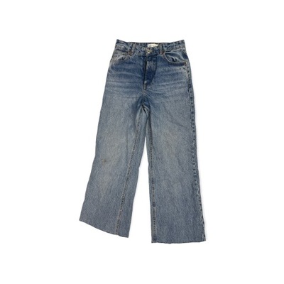 Jeansowe spodnie damskie dzwony ZARA 36