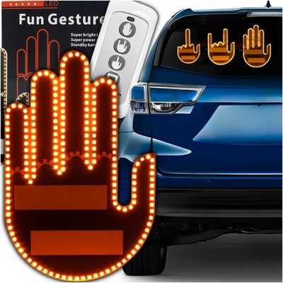 REKA DIODO LUMINOSO LED SYGNALIZATOR GESTOW NA PARTE TRASERA VENTANAS COCHE CENTRAL DEDO +CONTROL REMOTO  