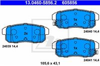 ATE ZAPATAS DE FRENADO PARTE TRASERA MAZDA RX8 03- MAZDA RX-8 03-/SUZUKI IGNIS I  