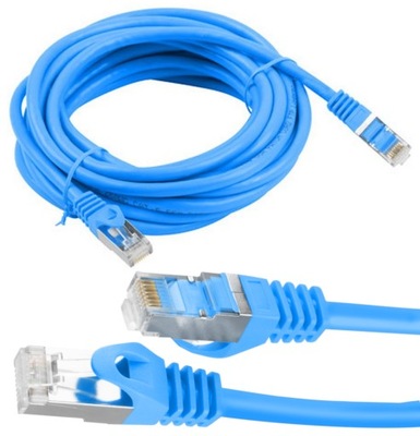 Kabel sieciowy LAN ETHERNET internetowy kat 6 FTP RJ45 2m Skrętka Niebieski
