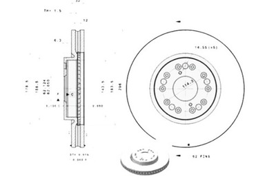 Brembo тормозные диски тормозные 2szt lexus gs 300 jzs147_ фото №1