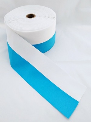 TAŚMA RYPSOWA SZARFA WSTĘGA BIAŁO-NIEBIESKA 10cm