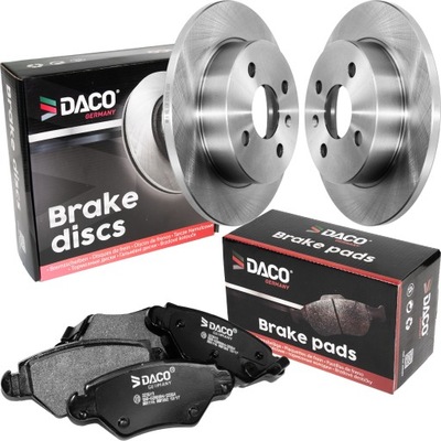 DISCS I PADS REAR OPEL ASTRA H / MERIVA 4 SCREW DACO GERMANY  