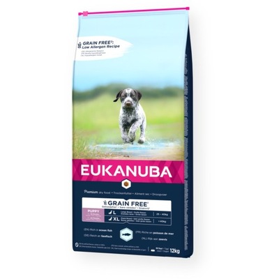EUKANUBA Puppy RYBA L/XL bez zbóż 12kg GRAIN FREE