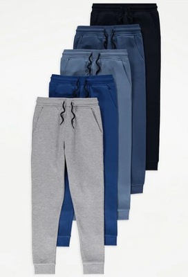 5-PACK JOGGERSY spodnie dresowe BLUE George 10-11L
