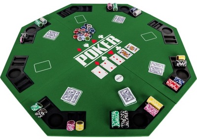 ZIELONY BLAT STÓŁ DO POKERA 122x122CM POKER KASYNO