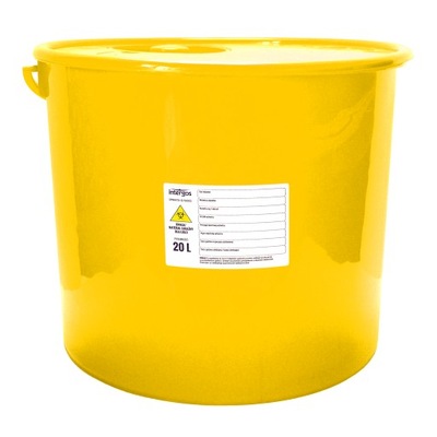 Pojemnik na Odpady Niebezpieczn Żółty 20l Intergos