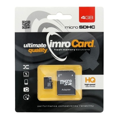 Karta pamięci microSD 4GB Imro + adp 10C