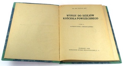 WYPISY DO DZIEJÓW KOŚCIOŁA POWSZECHNEGO Stefan Abt 1930