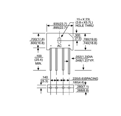 Mostek prostowniczy 6A 800V KBU6K