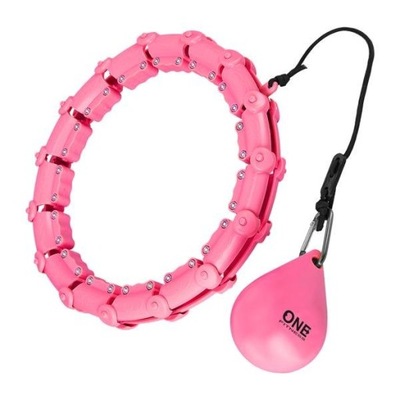 OHA02 HULA HOP PINK Z WYPUSTKAMI I OBCIĄŻNIKIEM ONE FITNESS