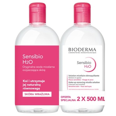 Bioderma Sensibio H2O 2x500ml płyn micelarny