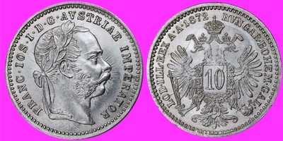 Austria 10 krajcarów 1872 / A Wiedeń Ag /1347